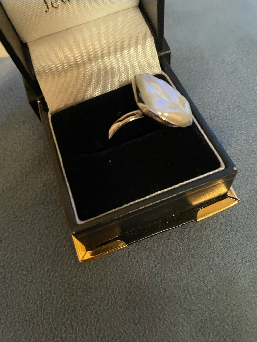 Ross-Simons Silver-Tone Baroque Pearl Ring - Picture 3 of 7